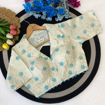 Khadi Cotton Collar Neck Blouse - BL 6657