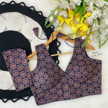 Ajrakh Cotton Traditional Mandala Print Blouse - BL 6690