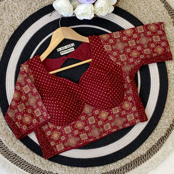 Ajrakh Cotton Sabyasachi Pattern blouse - BL 6683