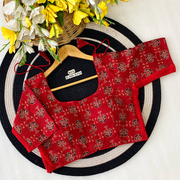 Ajrakh Cotton Hassle-Free Flexi-Fit Blouse - BL 6751