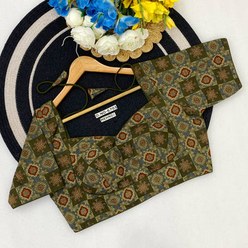 Ajrakh Cotton Masaba Pattern Blouse - BL 6701