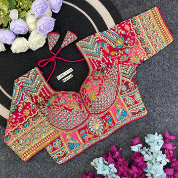 Navratri Viscose Crepe Position Print Blouse - BL 6790
