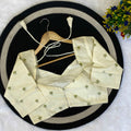 OFF White Khadi Cotton Designer Blouse | Wedding & Festive Wear - BN 6567