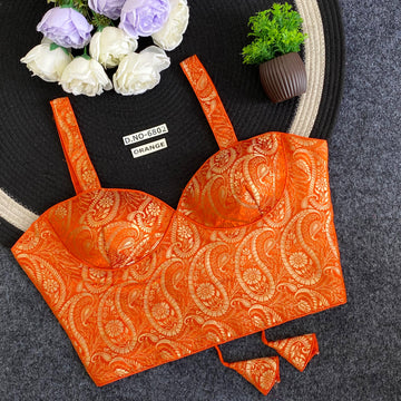 Navratri Corset Spaghetti Banarasi Blouse - BL 6802
