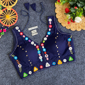 Navratri Rayon Mirror & Cowrie Work Blouse - BL 6810