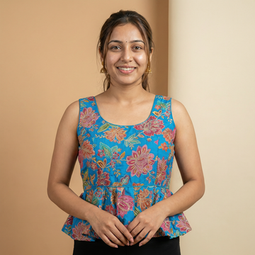 Fancy Crepe Viscose Position Print Blouse Wholesaler in India – BlouseLine BL 6507