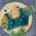 Vichitra Silk Blouse: Golden Zari & Bugle Beads Work | Pearl Embellished Round Neck - BL 6641 Blouse Line
