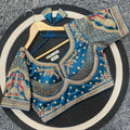 Premium Malai Silk Golden Zari Blouse with 3mm Sequins & Diamond Work - BL 6648