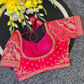 Premium Malai Silk Golden Zari Blouse with 3mm Sequins & Diamond Work - BL 6648