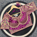 Premium Malai Silk Golden Zari Blouse with 3mm Sequins & Diamond Work - BL 6648