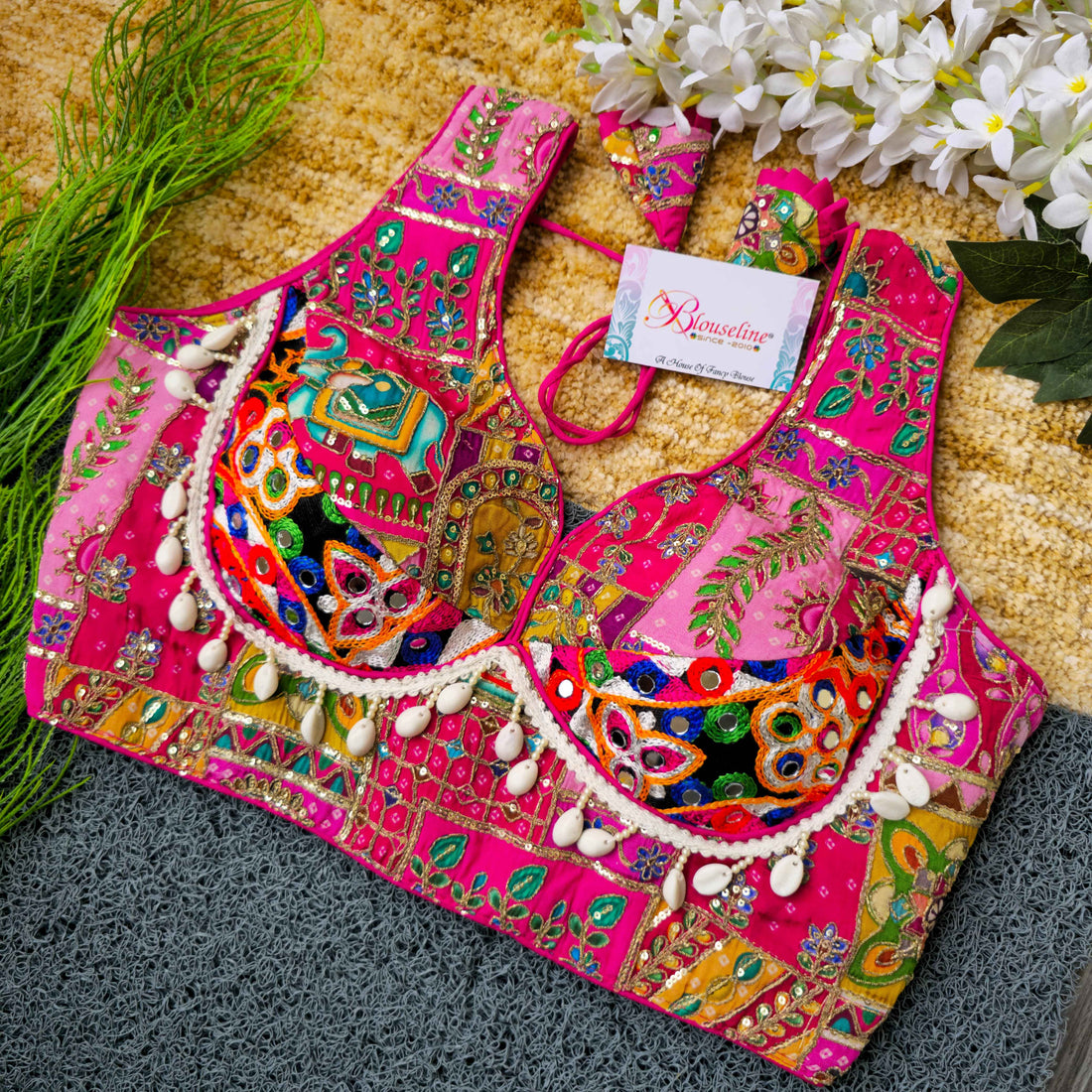 Buy Navratri Special Viscose Crepe Pojisan Blouses | Blouseline Wholesale & Retail
