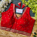 Trendy Slub Silk Embroidery Blouse Collection at Wholesale Prices