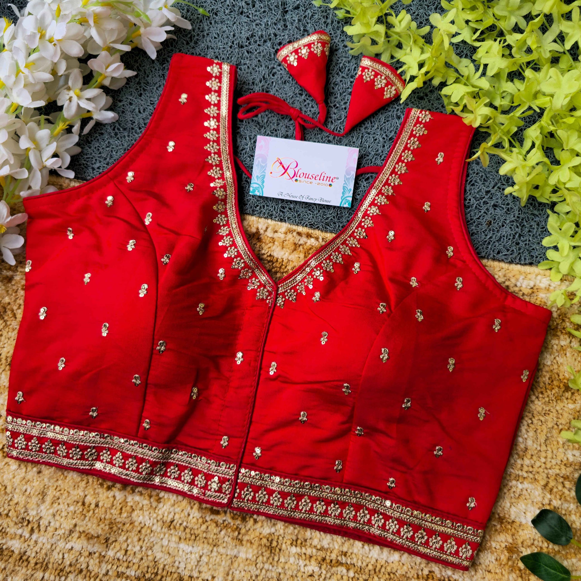 Trendy Slub Silk Embroidery Blouse Collection at Wholesale Prices