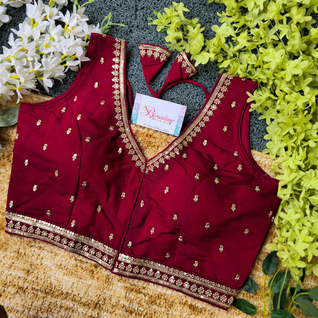 Trendy Slub Silk Embroidery Blouse Collection at Wholesale Prices