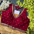 Trendy Slub Silk Embroidery Blouse Collection at Wholesale Prices