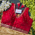 Trendy Slub Silk Embroidery Blouse Collection at Wholesale Prices