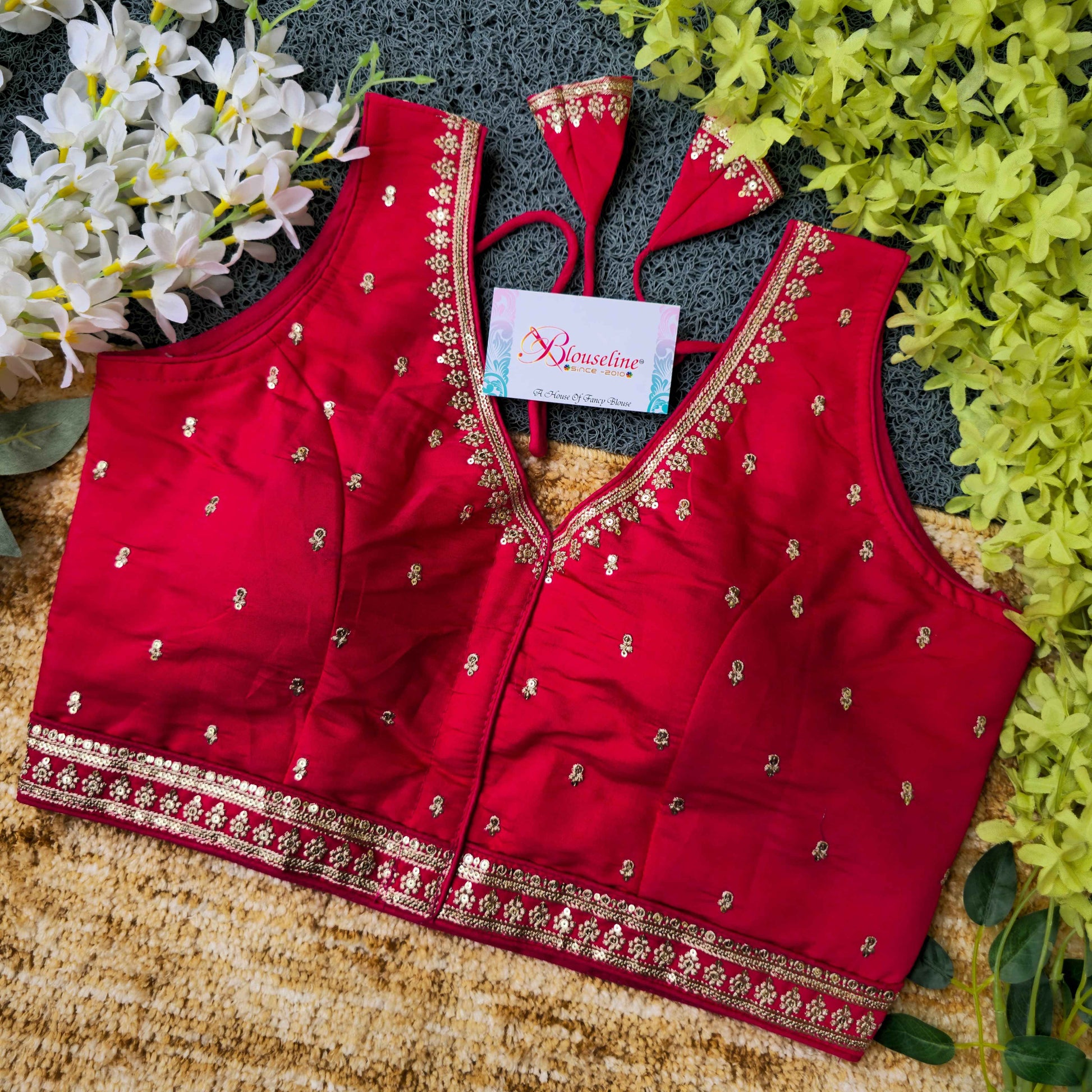 Trendy Slub Silk Embroidery Blouse Collection at Wholesale Prices