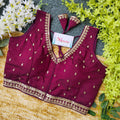 Trendy Slub Silk Embroidery Blouse Collection at Wholesale Prices
