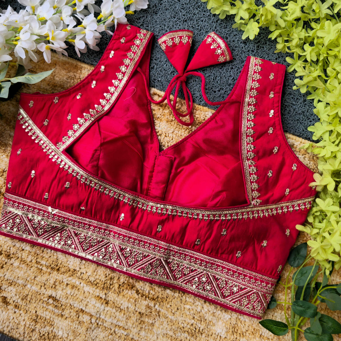 Trendy Slub Silk Embroidery Blouse Collection at Wholesale Prices