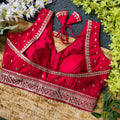 Trendy Slub Silk Embroidery Blouse Collection at Wholesale Prices