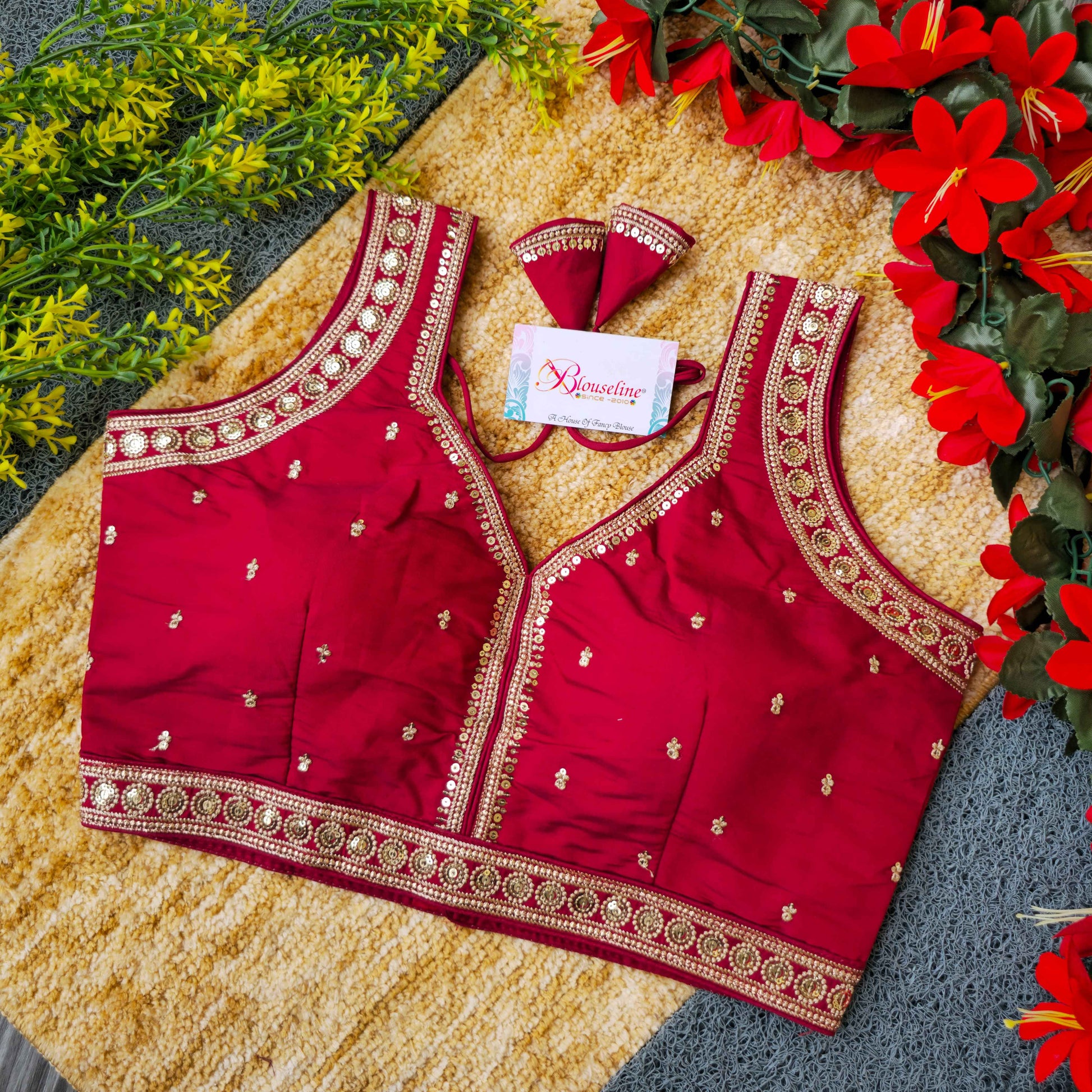 Latest Slub Silk Embroidery Blouses – Trendy & Affordable Wholesale Collection