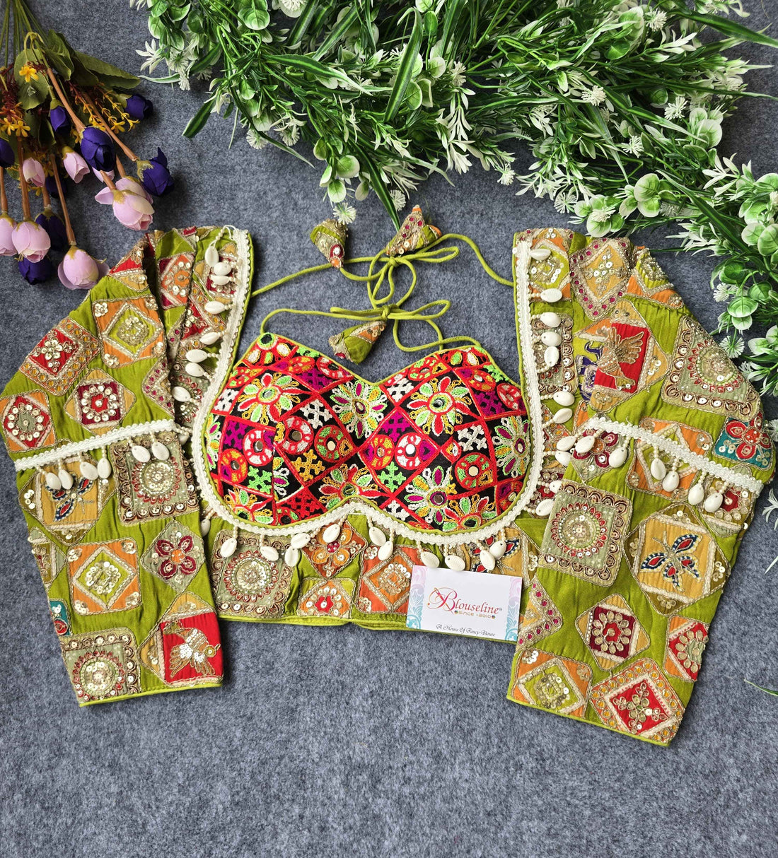 Trendy Navratri Blouse in Pojisan Print - BlouseLine