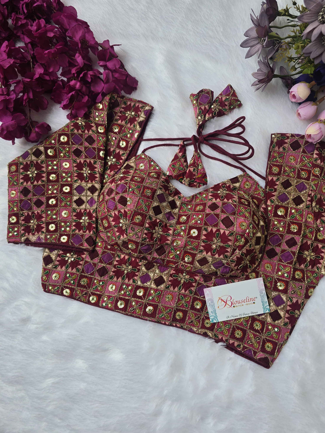 New 2025 Collection Viscose Crepe Pojisan Print Blouses - BlouseLine