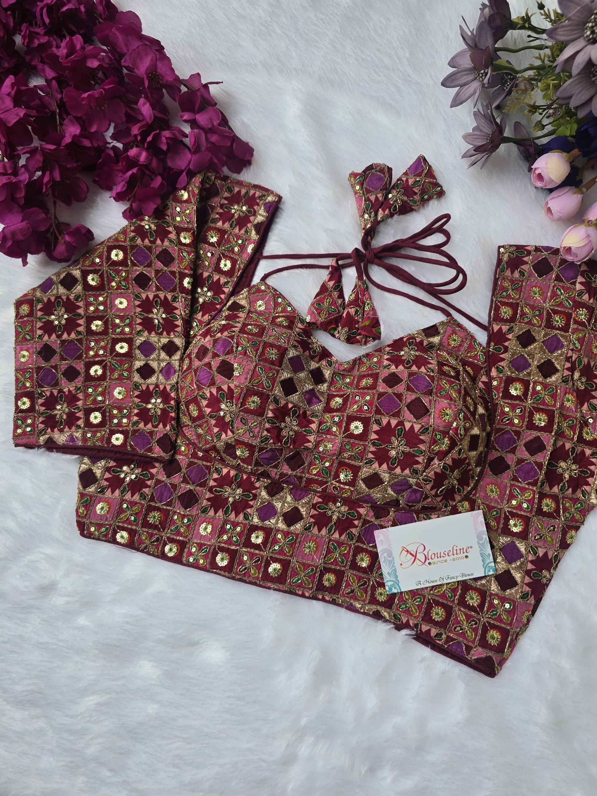 New 2025 Collection Viscose Crepe Pojisan Print Blouses - BlouseLine