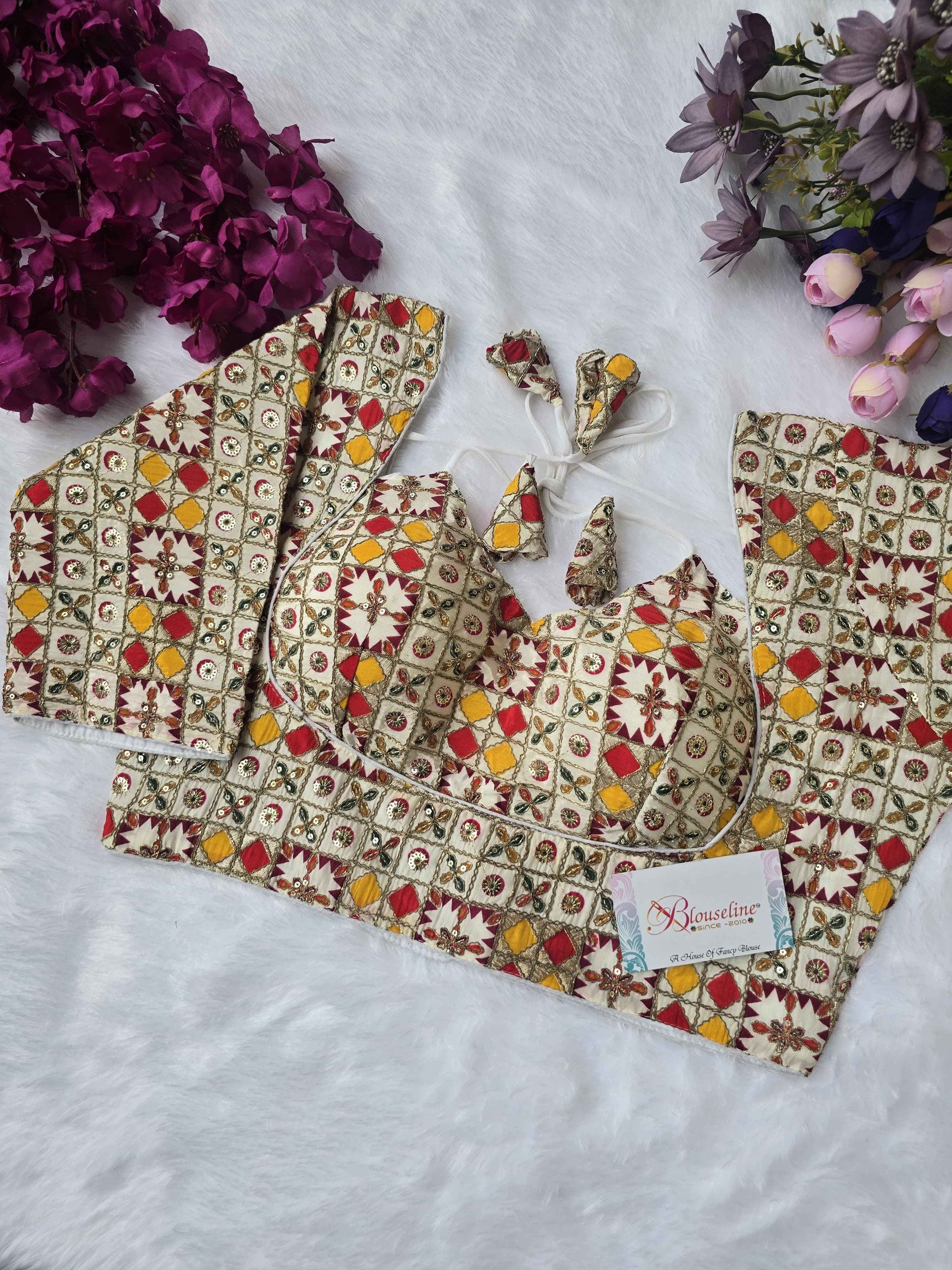 New 2025 Collection Viscose Crepe Pojisan Print Blouses - BlouseLine