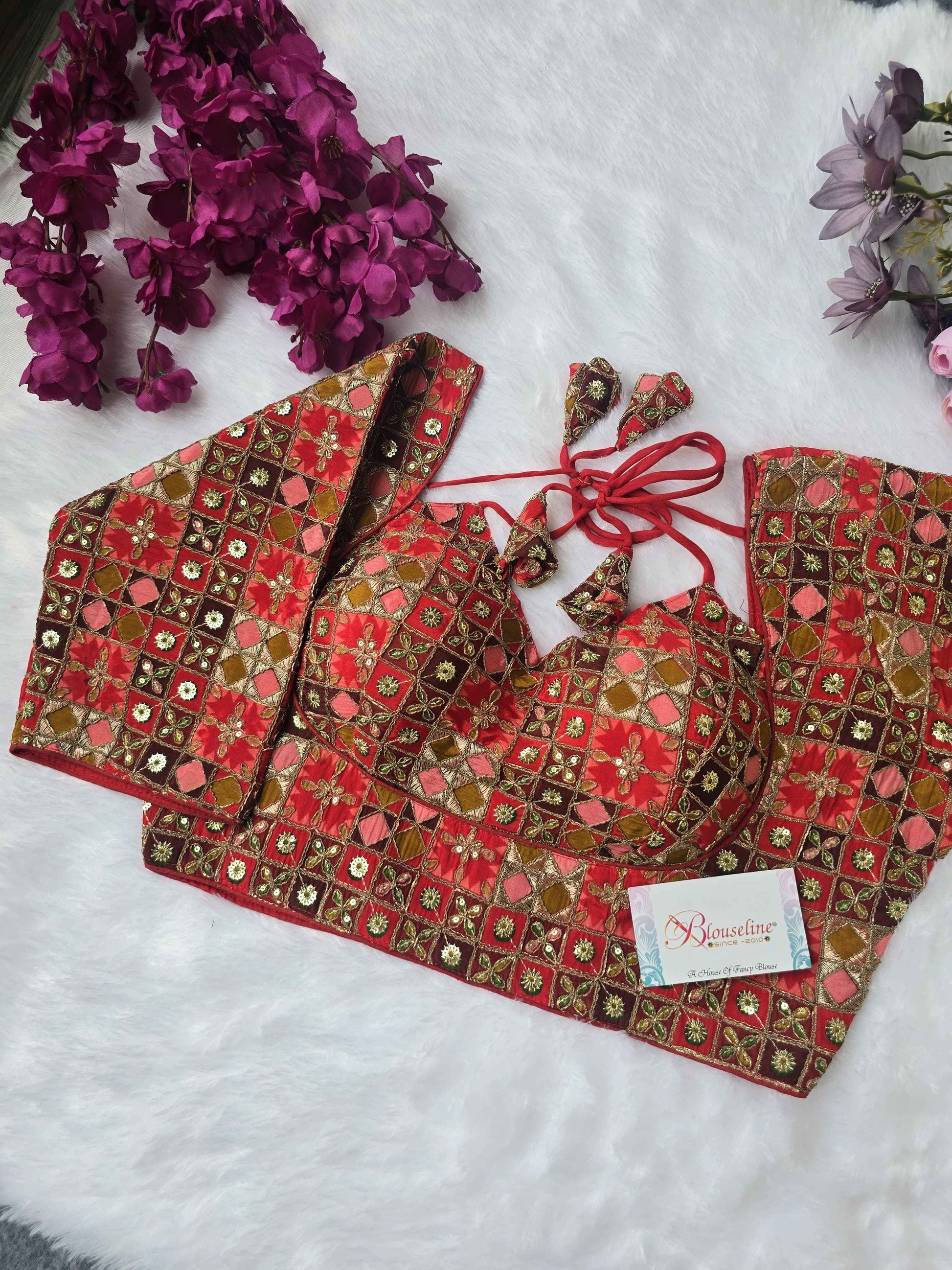 New 2025 Collection Viscose Crepe Pojisan Print Blouses - BlouseLine