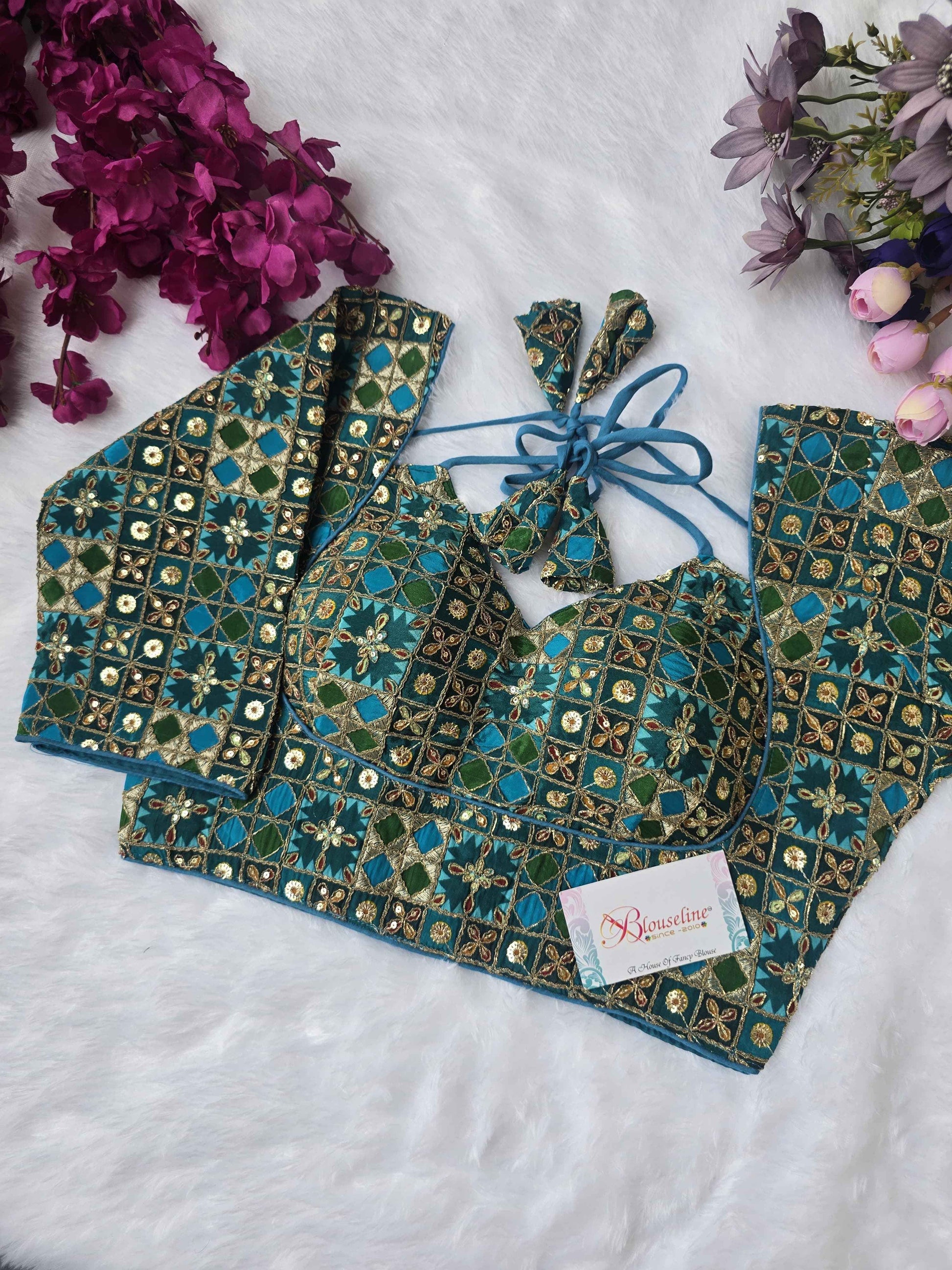 New 2025 Collection Viscose Crepe Pojisan Print Blouses - BlouseLine