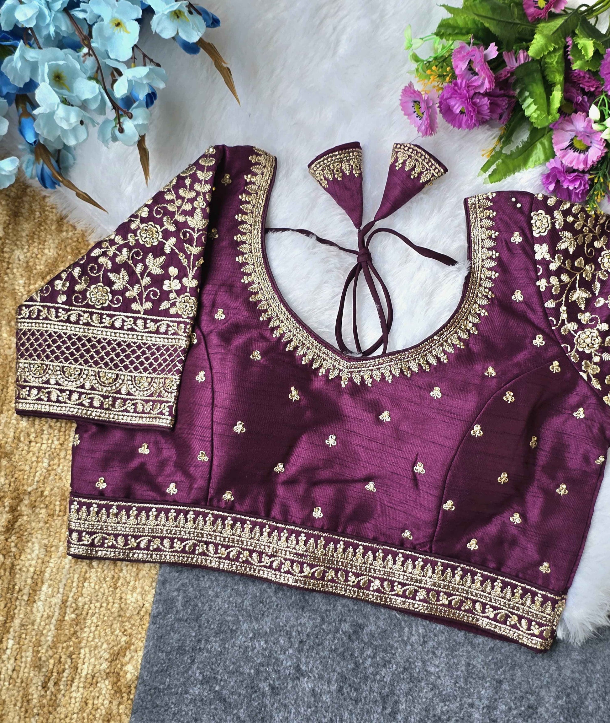 Silk Embroidered Blouse Manufacturer in Surat - BlouseLine