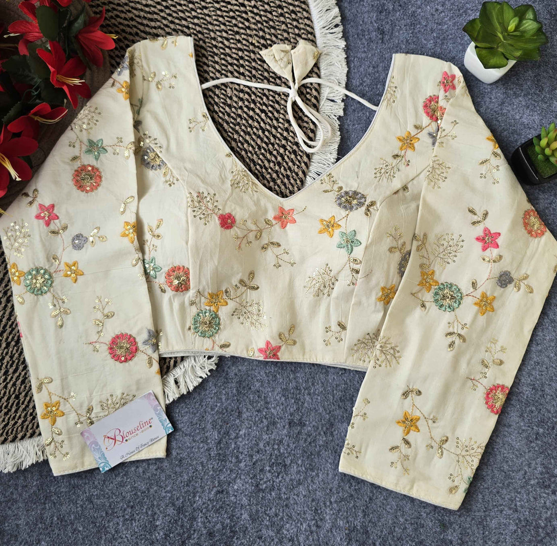 Embroidery Khadi Blouse Manufacturer in Surat | BlouseLine