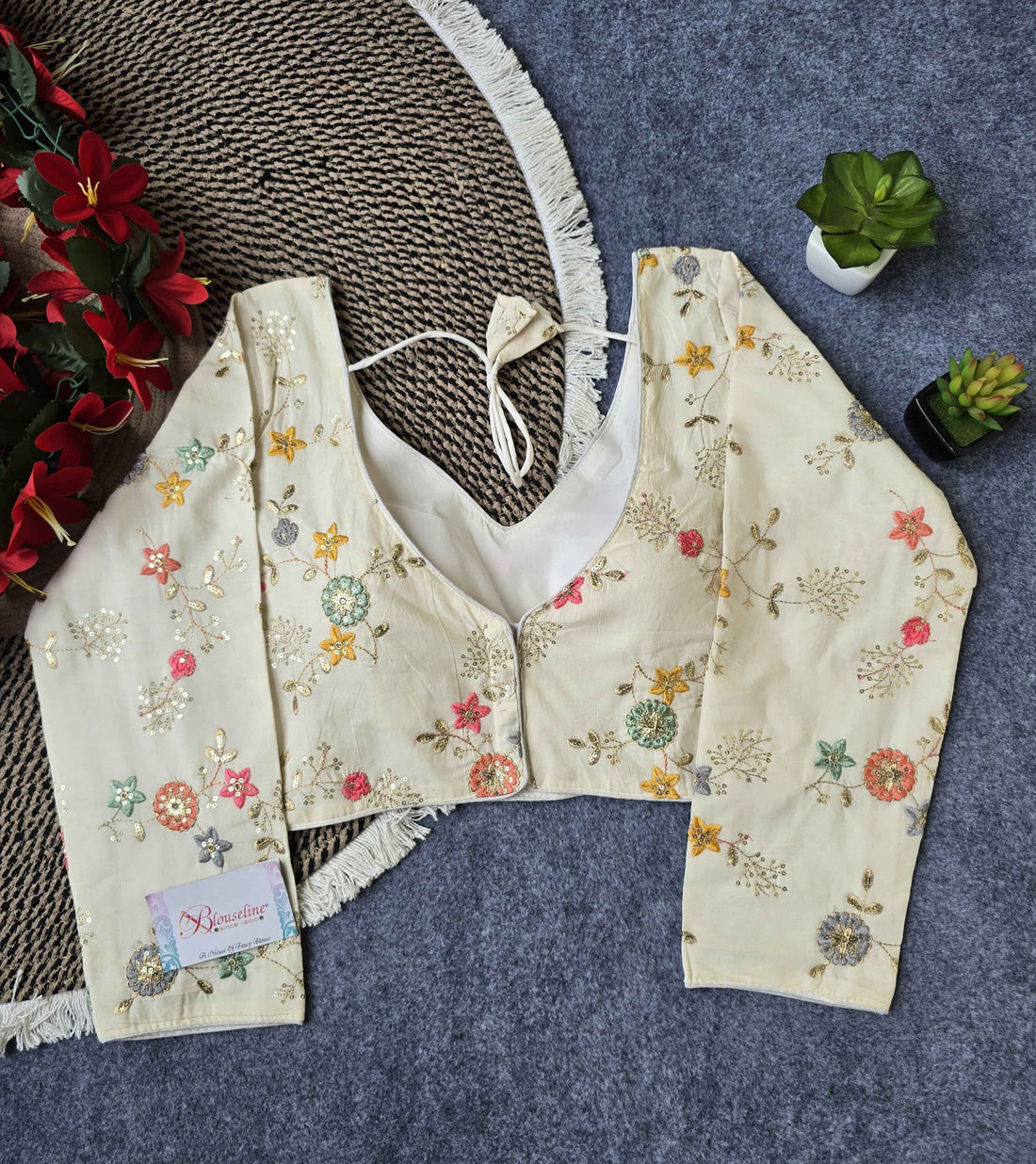 Embroidery Khadi Blouse Manufacturer in Surat | BlouseLine