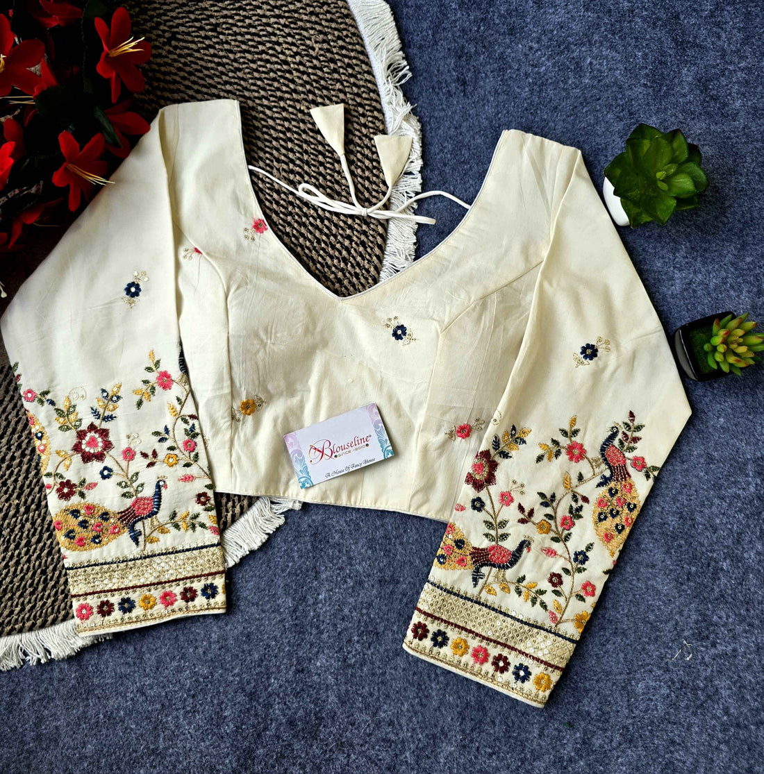 Latest Collection Embroidery Khadi Blouses in Surat | BlouseLine