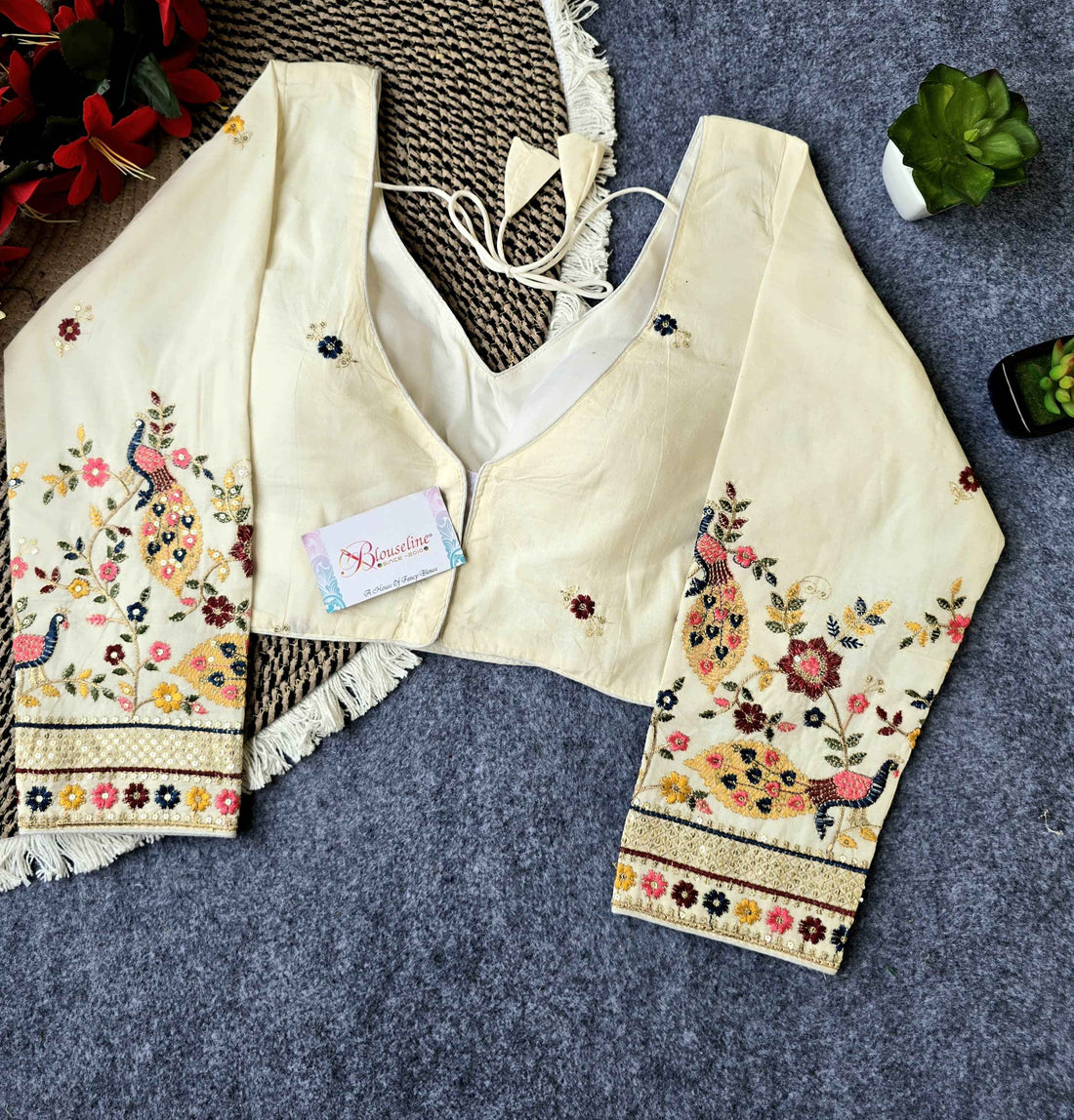 Latest Collection Embroidery Khadi Blouses in Surat | BlouseLine