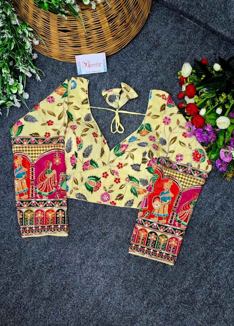 Crepe Viscose Position Print Blouse Supplier in Surat - Blouseline
