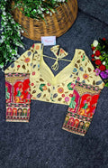 Crepe Viscose Position Print Blouse Supplier in Surat - Blouseline