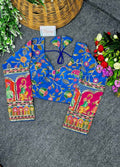 Crepe Viscose Position Print Blouse Supplier in Surat - Blouseline