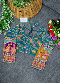 Crepe Viscose Position Print Blouse Supplier in Surat - Blouseline