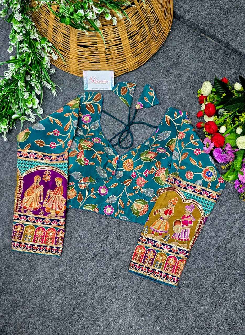 Crepe Viscose Position Print Blouse Supplier in Surat - Blouseline