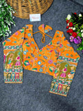Crepe Viscose Position Print Blouse Supplier in Surat - Blouseline