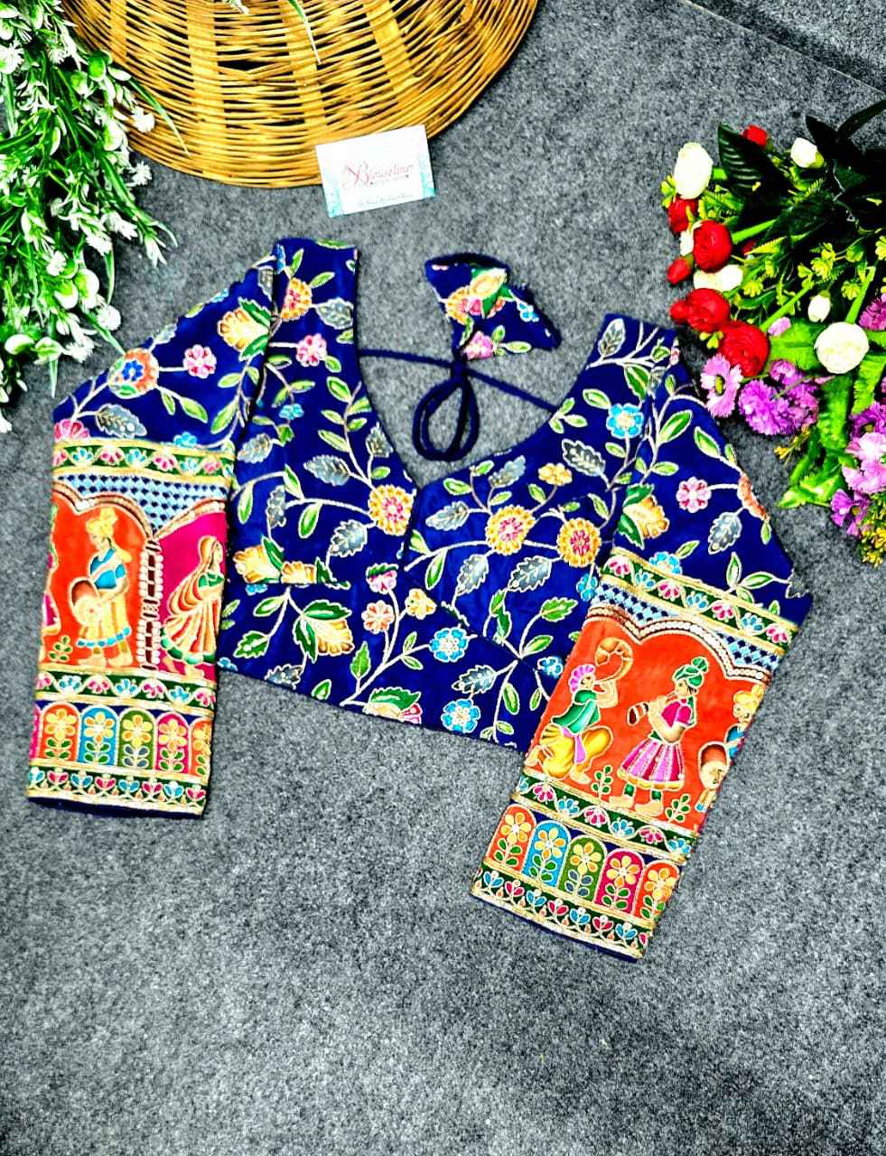 Crepe Viscose Position Print Blouse Supplier in Surat - Blouseline