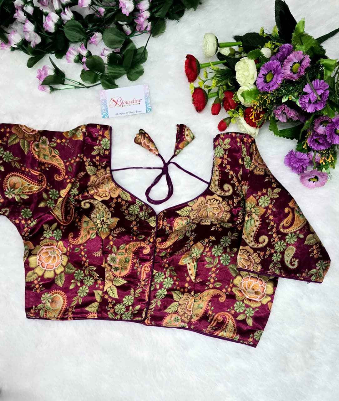 Crepe Viscose Position Print Blouse Wholesaler – BlouseLine