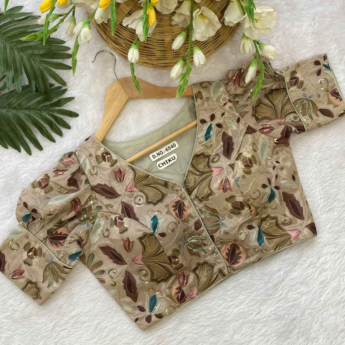 Buy Silk Position Fancy Embroidery Blouse Online – BlouseLine BL 6540