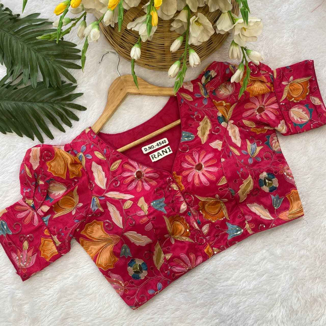 Buy Silk Position Fancy Embroidery Blouse Online – BlouseLine BL 6540