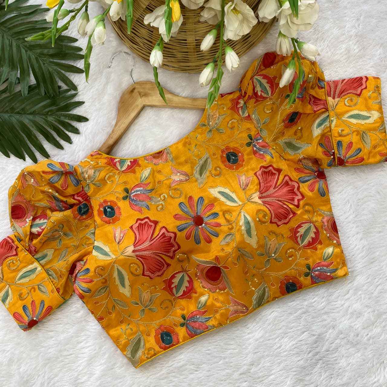 Buy Silk Position Fancy Embroidery Blouse Online – BlouseLine BL 6540