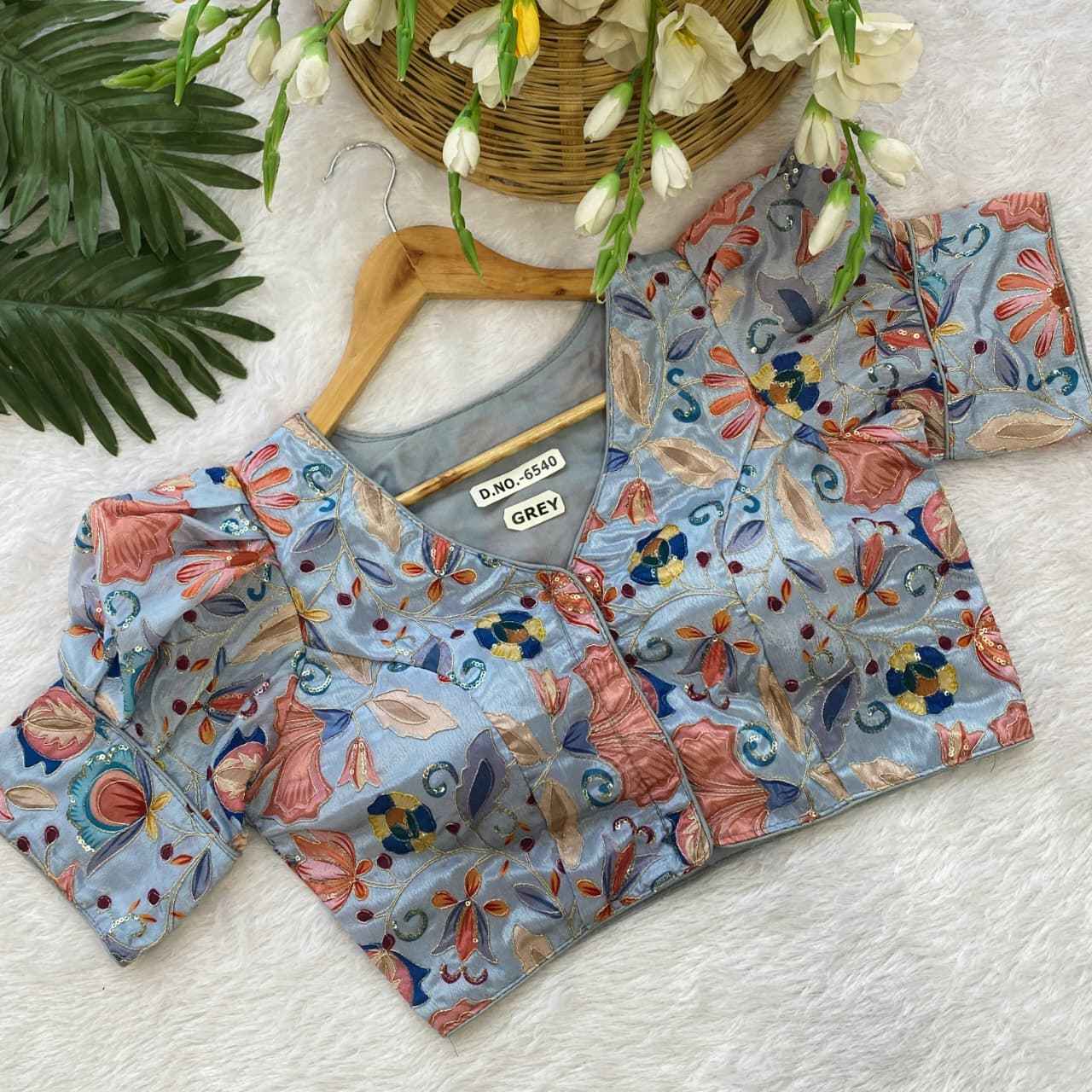 Buy Silk Position Fancy Embroidery Blouse Online – BlouseLine BL 6540