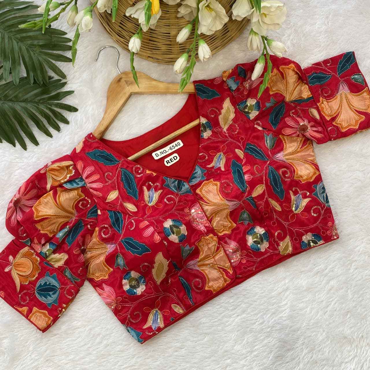 Buy Silk Position Fancy Embroidery Blouse Online – BlouseLine BL 6540