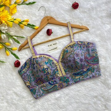 Designer Viscose Crepe Pojisan Embroidered Blouse - Premium Quality | BlouseLine BL 5537